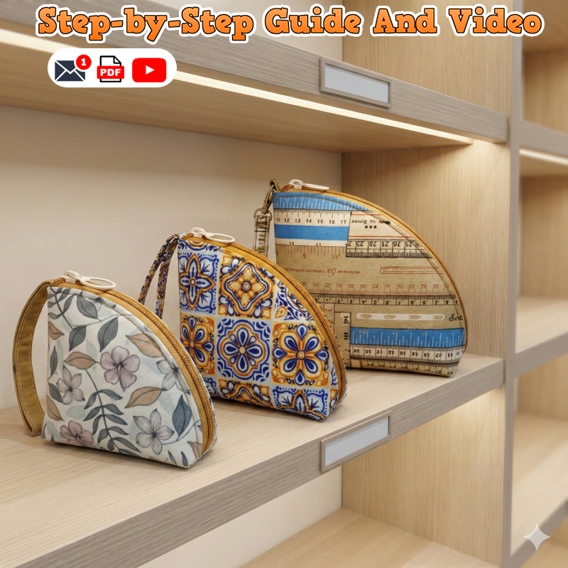 Zip Wristlet Pouch PDF Download Pattern (3 sizes included)