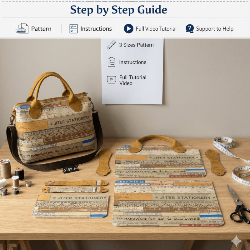 Divided Tote Bag PDF Download Pattern (3 sizes included)