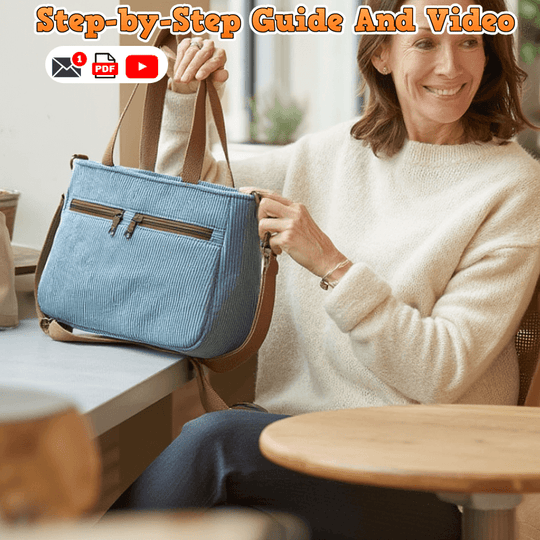 Dual-Zip Pocket Shoulder Bag PDF Download Pattern (3 sizes included)