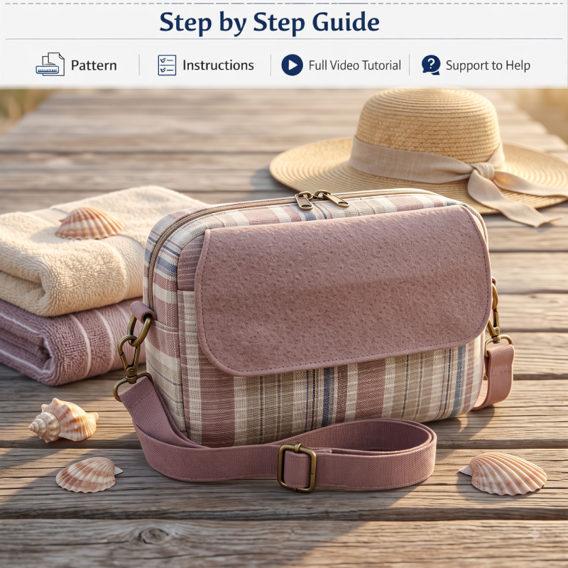 Flap-Pocket Crossbody Bag PDF Download Pattern (3 sizes included)