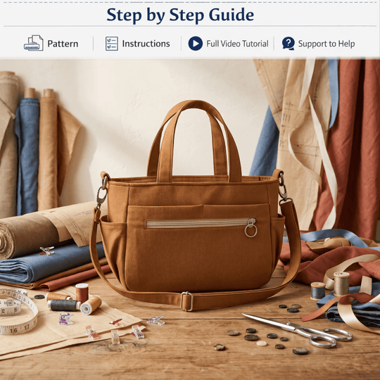 Multi-Pocket Recessed Zip Bag PDF Download Pattern (3 sizes included)