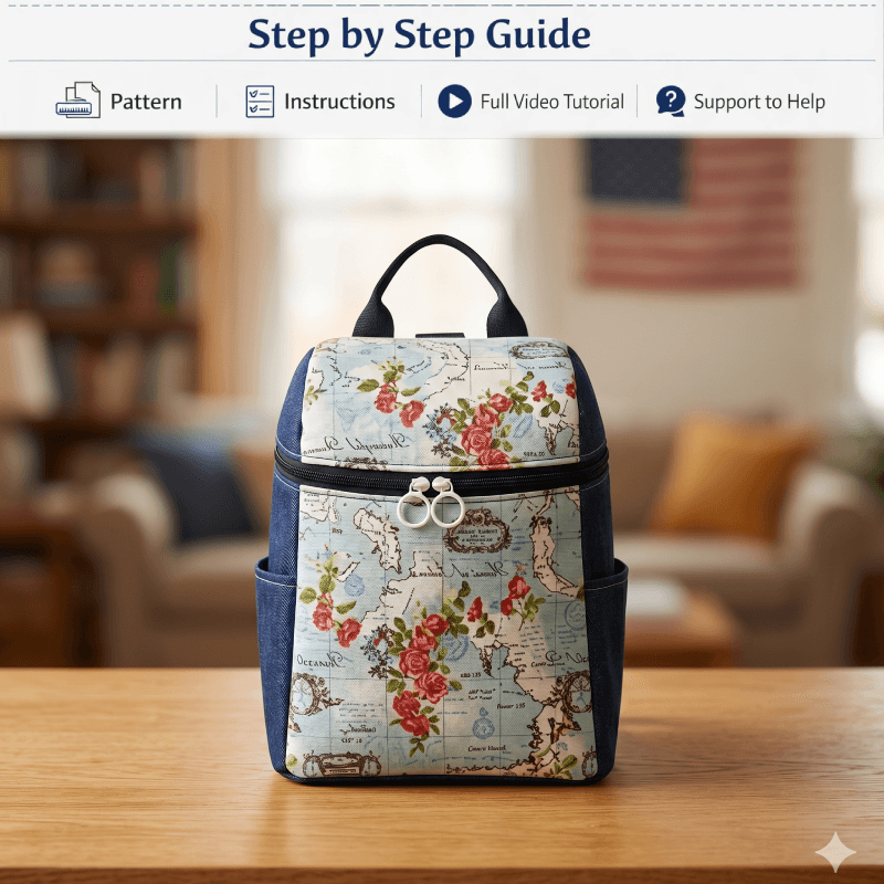 Open Top Backpack PDF Download Pattern (3 sizes included)
