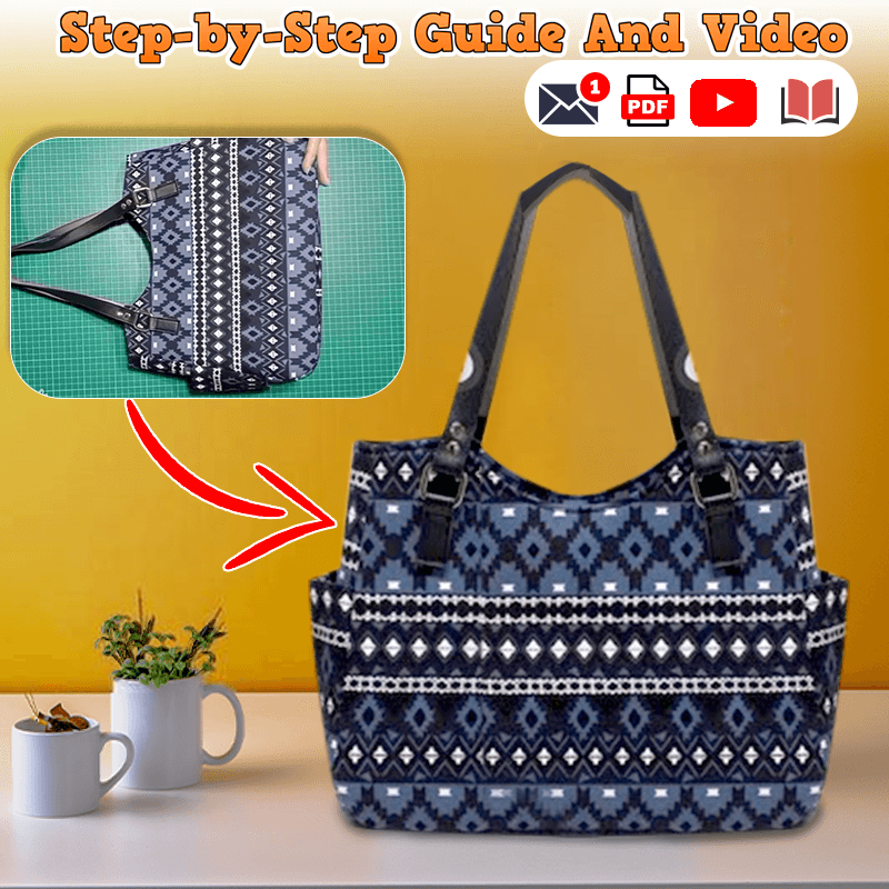 Dual Pocket Shoulder Bag PDF Download Pattern (3 sizes included)