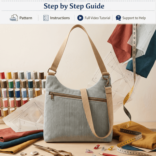 Crescent Sling Bag PDF Download Pattern (3 sizes included)