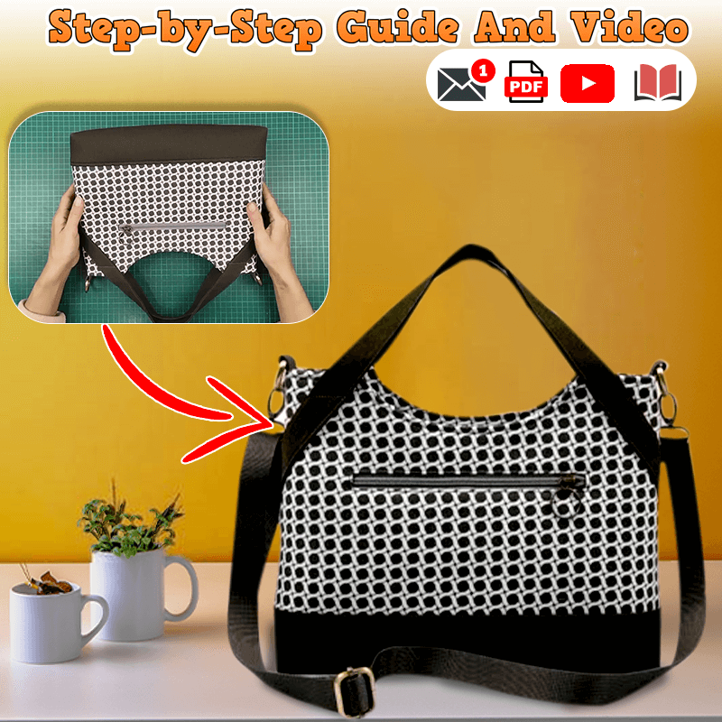 Zipper Shoulder Bag PDF Download Pattern  (3 sizes included)