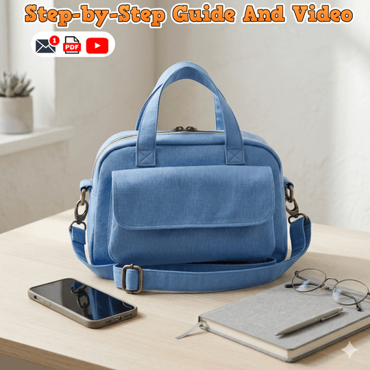 Front Flap Crossbody Bag PDF Download Pattern (3 sizes included)