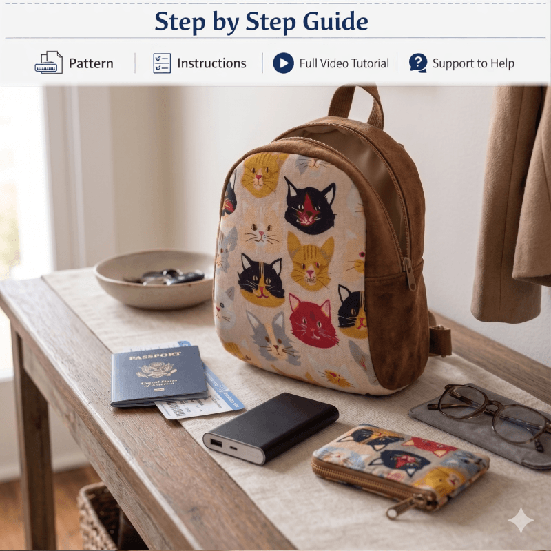 Toddler Backpack PDF Download Pattern (3 sizes included)