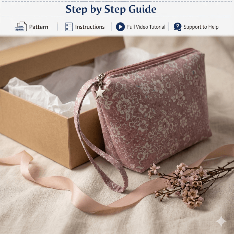 Cute Toiletry Pouch PDF Download Pattern (3 sizes included)