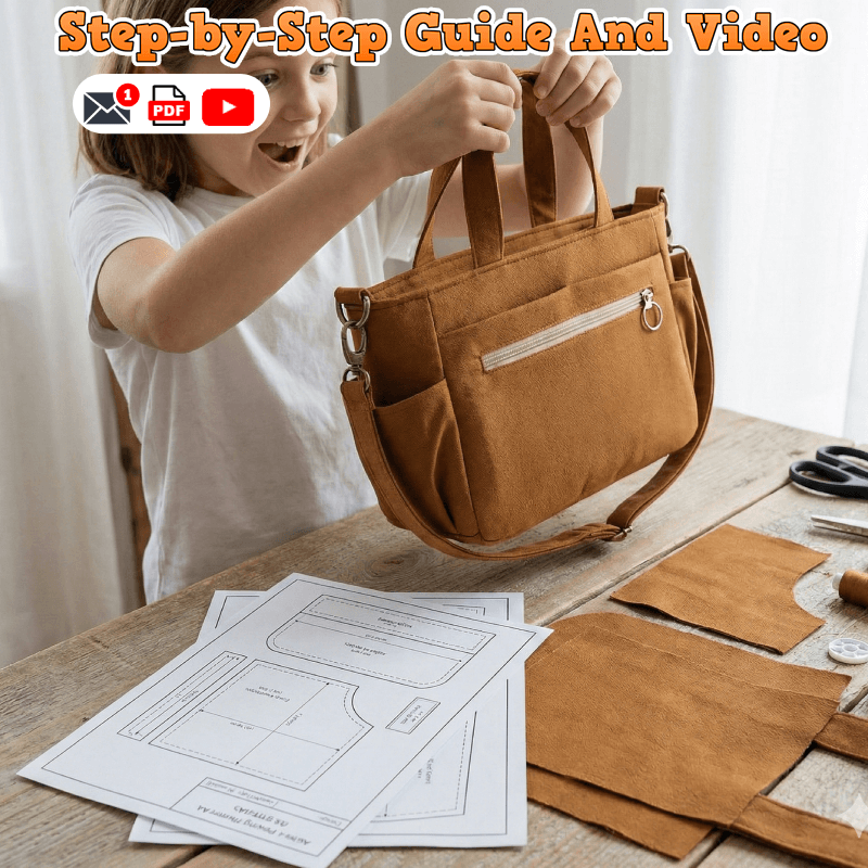 Multi-Pocket Recessed Zip Bag PDF Download Pattern (3 sizes included)