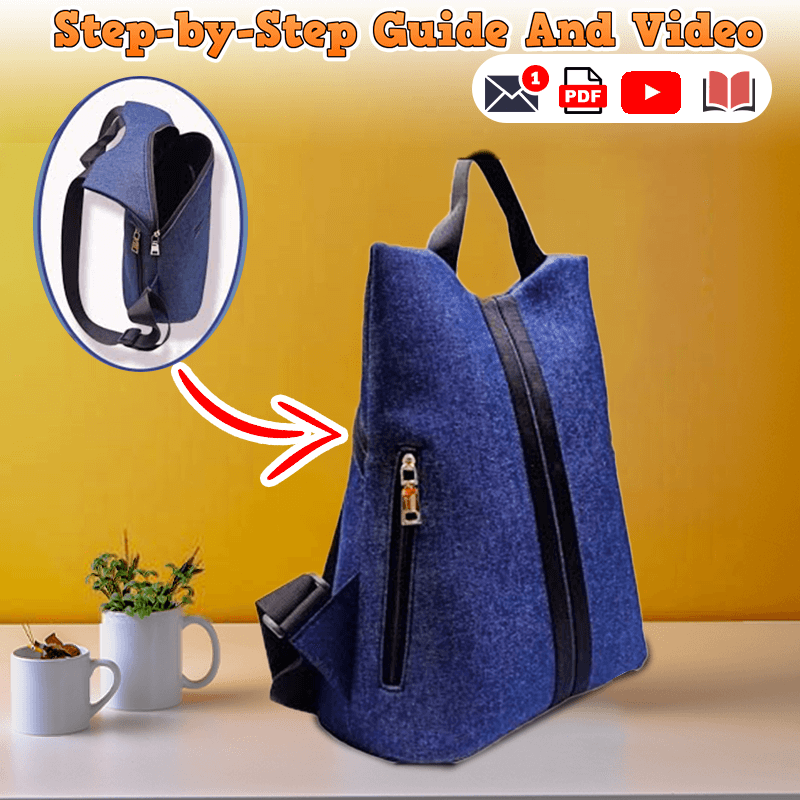 Denim Anti-Theft Backpack PDF Download Pattern (3 sizes included)