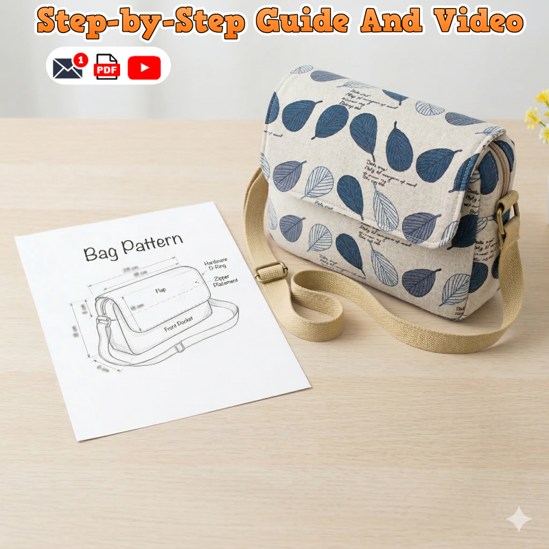Cute Messenger Bag PDF Download Pattern (3 sizes included)