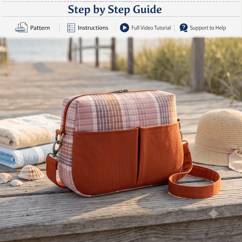 Pocketed Crossbody Bag PDF Download Pattern (3 sizes included)