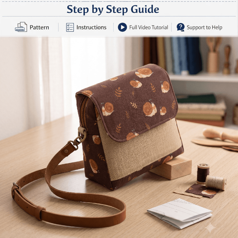 Mini Flap Crossbody Bag PDF Download Pattern (3 sizes included)