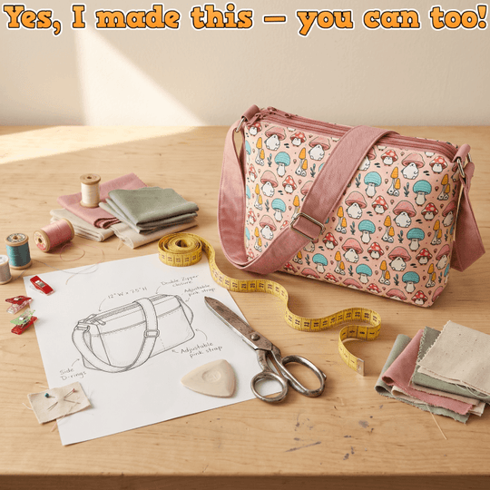Dual-Zip Crossbody Bag PDF Download Pattern (3 sizes included)