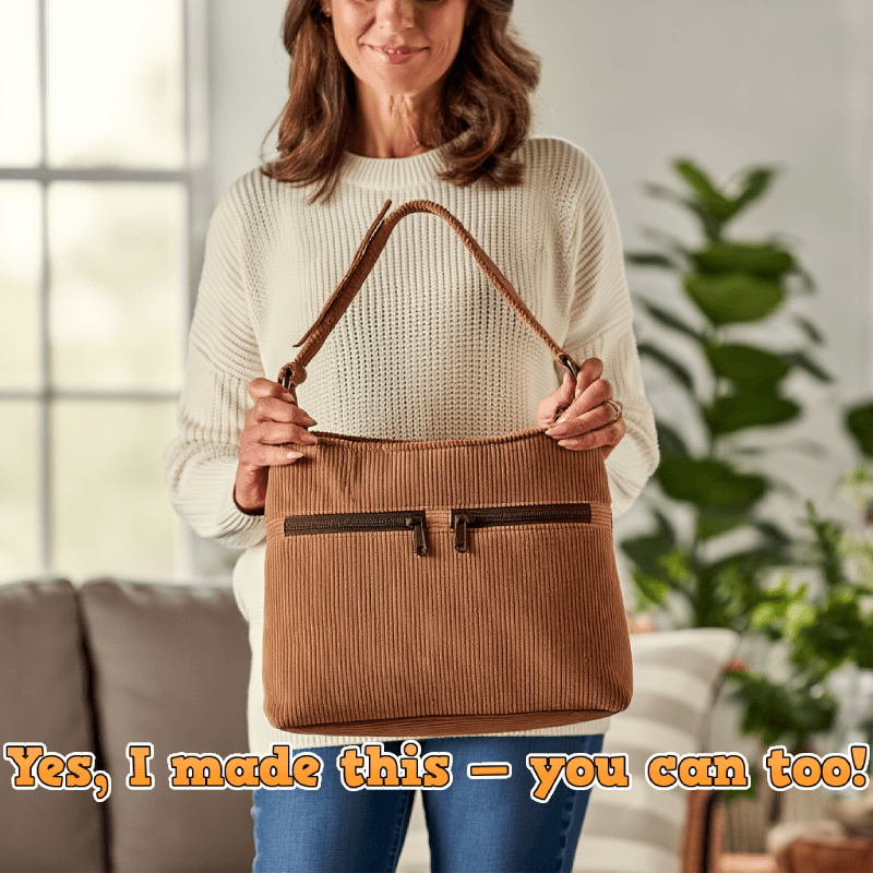 Two-Zip Pocket Shoulder Bag PDF Download Pattern (3 sizes included)
