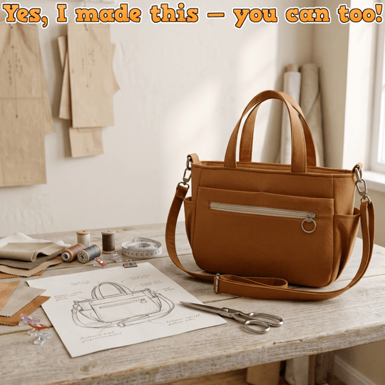 Multi-Pocket Recessed Zip Bag PDF Download Pattern (3 sizes included)