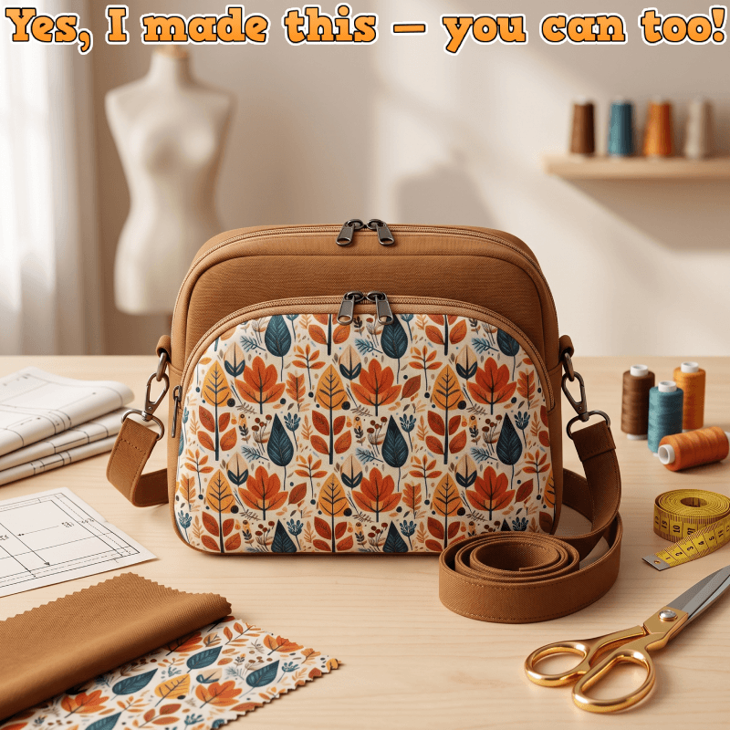 Triple-Compartment Box Crossbody PDF Download Pattern (3 sizes included)