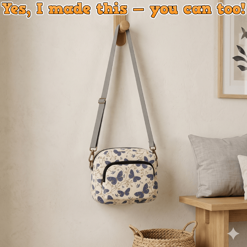 Pocketed Zipper Crossbody Bag PDF Download Pattern (3 sizes included)