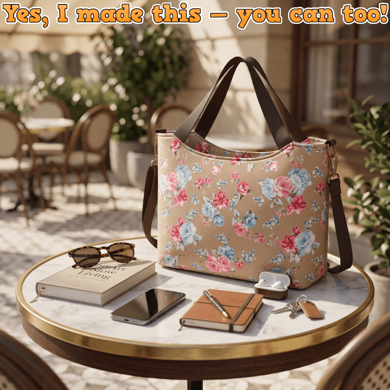 Recessed Zipper Tote Bag PDF Download Pattern (3 sizes included)