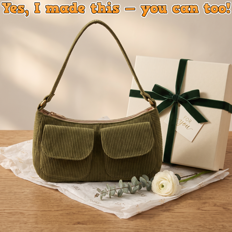 Double Flap Pocket Shoulder Bag PDF Download Pattern (3 sizes included)