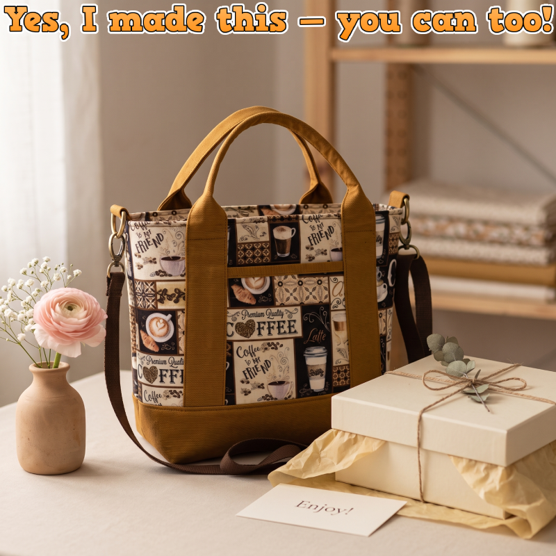 Triple-Compartment Boxy Handbag PDF Download Pattern (3 sizes included)