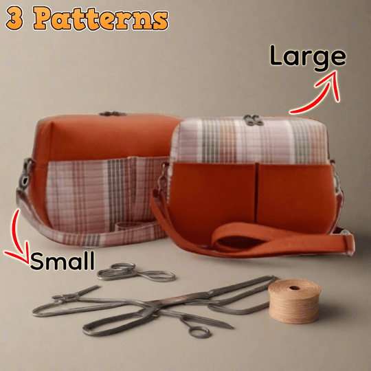 Pocketed Crossbody Bag PDF Download Pattern (3 sizes included)