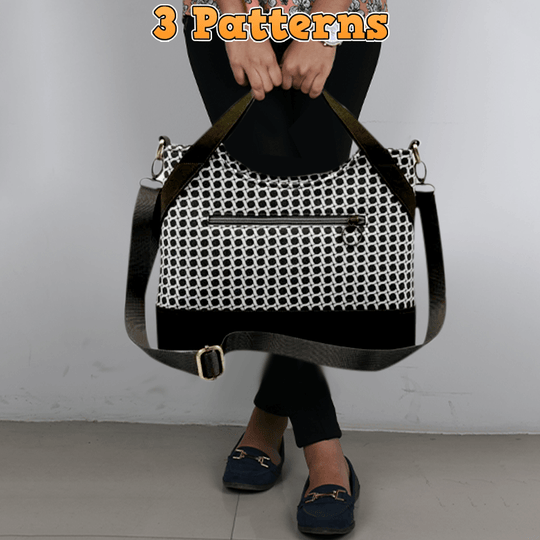 Zipper Shoulder Bag PDF Download Pattern (3 sizes included)