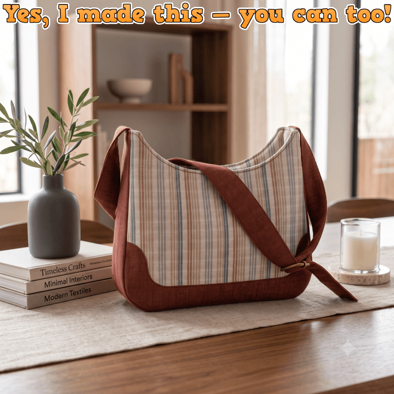 Recessed Zipper Shoulder Bag PDF Download Pattern (3 sizes included)