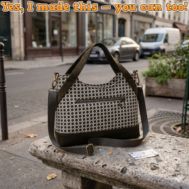 Zipper Shoulder Bag PDF Download Pattern  (3 sizes included)