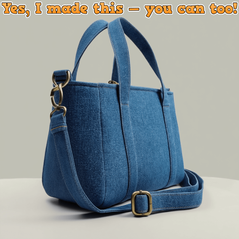 Denim Modern Zip Tote PDF Download Pattern (3 sizes included)