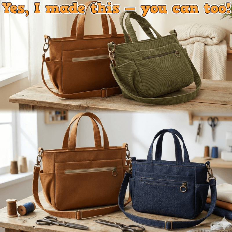 Multi-Pocket Recessed Zip Bag PDF Download Pattern (3 sizes included)