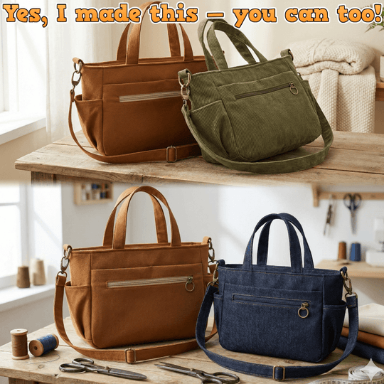 Multi-Pocket Recessed Zip Bag PDF Download Pattern (3 sizes included)