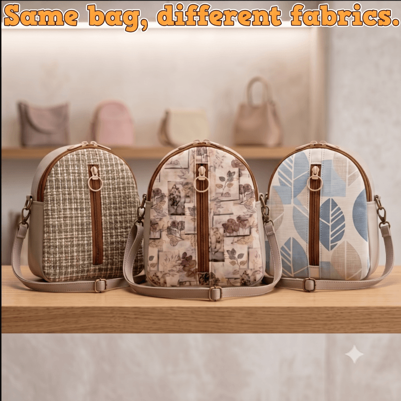 Dual-Zipper Mini Crossbody Bag PDF Download Pattern (3 sizes included)
