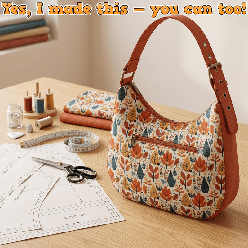 Curved Bottom Sling Bag PDF Download Pattern (3 sizes included)