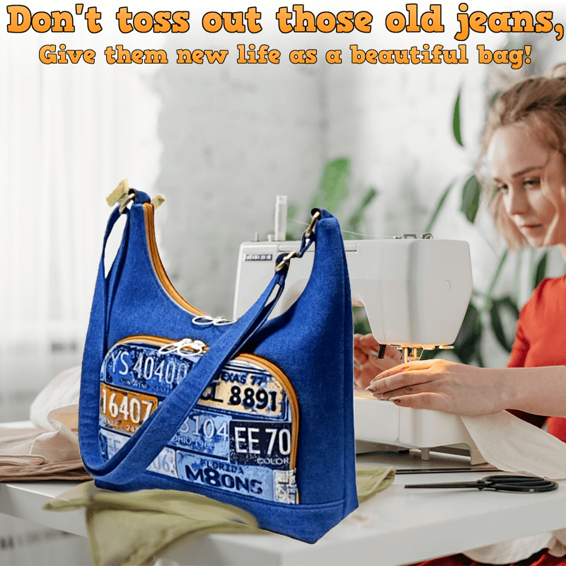 Denim Shoulder Bag PDF Download Pattern (3 sizes included)