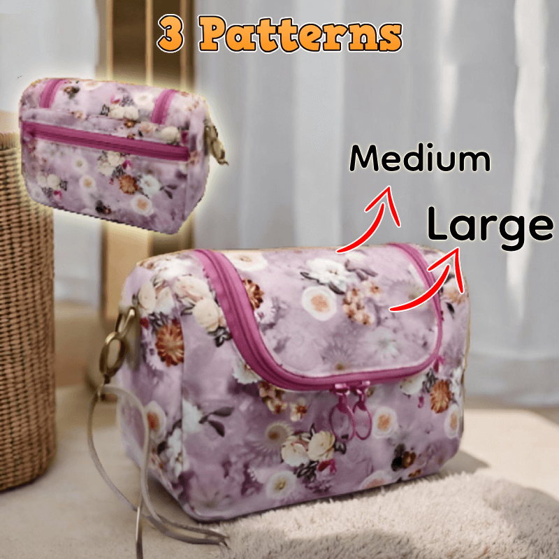 Zip-Top Crossbody Bag PDF Download Pattern (3 sizes included)