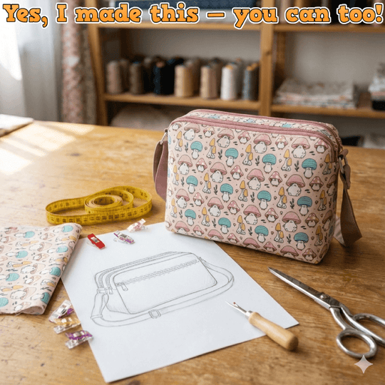 Dual-Zip Crossbody Bag PDF Download Pattern (3 sizes included)