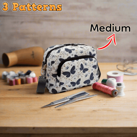 Pocketed Zipper Crossbody Bag PDF Download Pattern (3 sizes included)