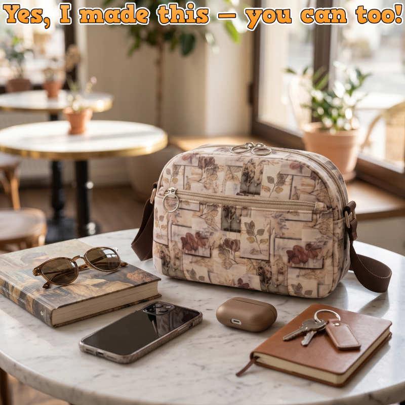 Double-Zipper Pocket Crossbody Bag PDF Download Pattern  (3 sizes included)