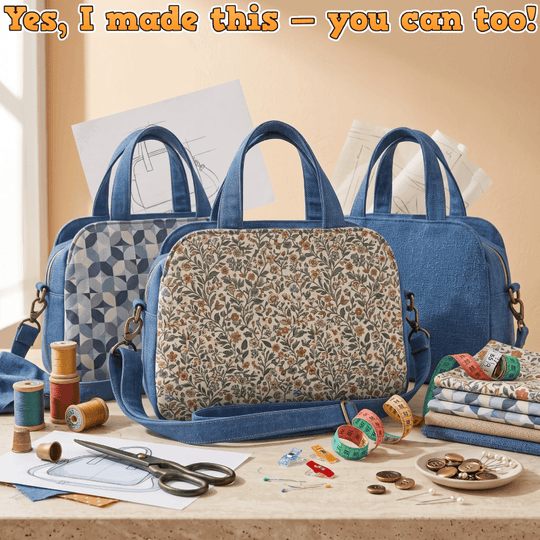 Modern Triple Compartment Bag PDF Download Pattern (3 sizes included)