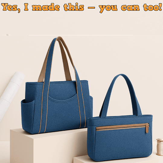Denim Daily Hand Bag Pattern + Bonus Denim Zip Handbag (3 Sizes Each)