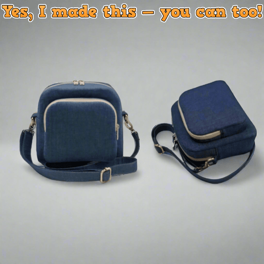 Denim Front-Zip Pocket Crossbody PDF Download Pattern (3 sizes included)