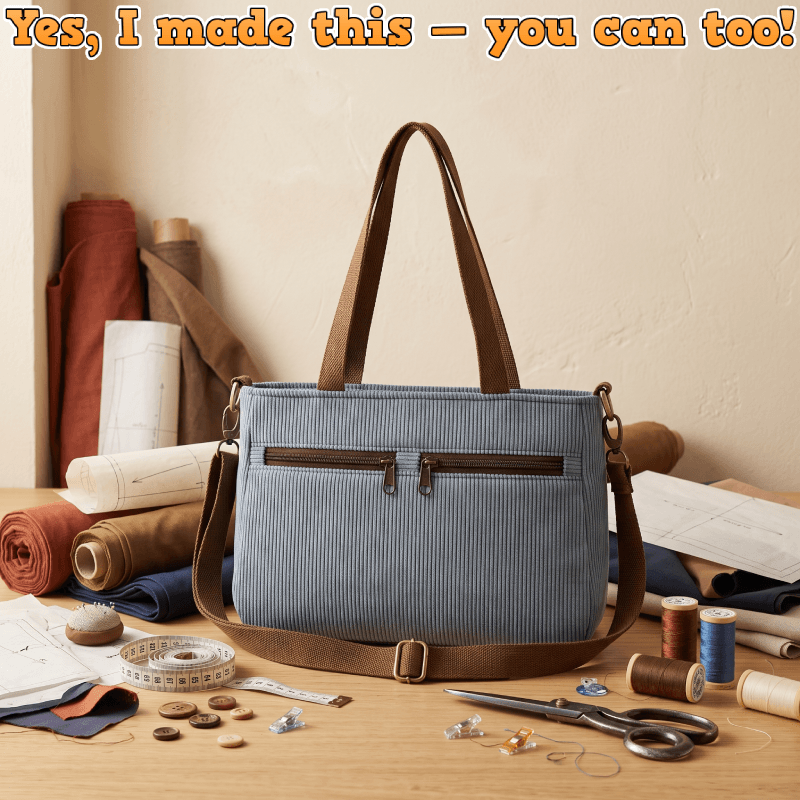 Dual-Zip Pocket Shoulder Bag PDF Download Pattern (3 sizes included)