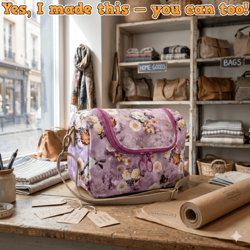 Zip-Top Crossbody Bag PDF Download Pattern (3 sizes included)