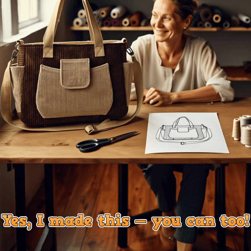 Flap-Pocket Structured Tote PDF Download Pattern (3 sizes included)