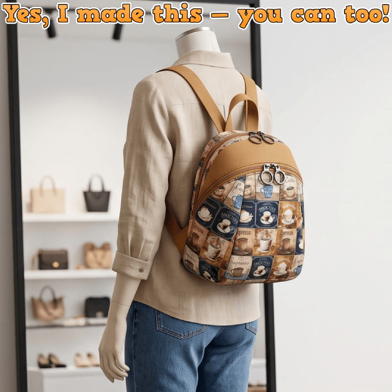 Two-Compartment Zip Backpack PDF Download Pattern (3 sizes included)