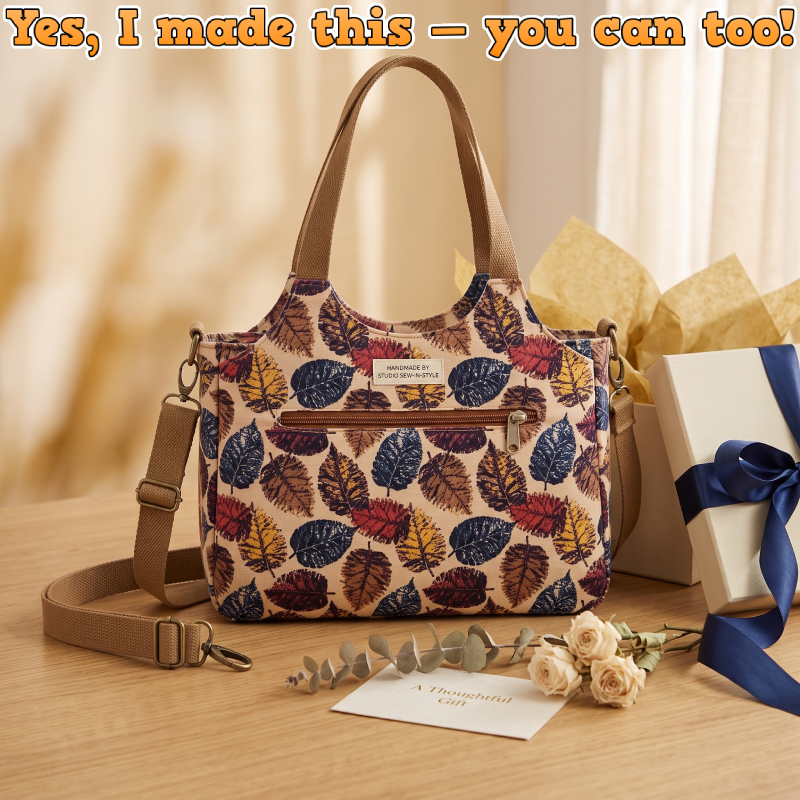 Three-Compartment Zippered Bag PDF Download Pattern (3 sizes included)