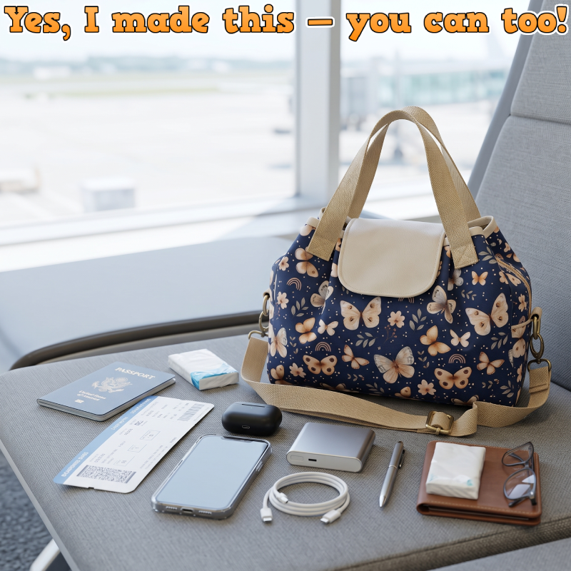 Triple-Compartment Flap Handbag PDF Download Pattern (3 sizes included)