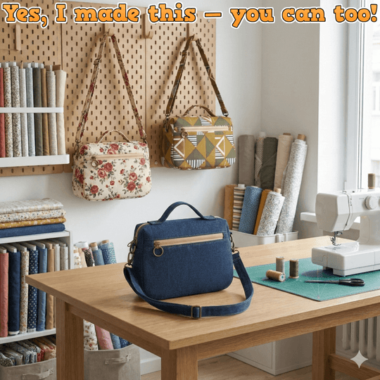 Denim Zip Crossbody Bag PDF Download Pattern (3 sizes included)