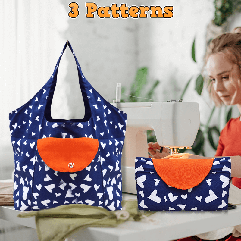 Fold-Up Tote Bag PDF Download Pattern (3 sizes included)